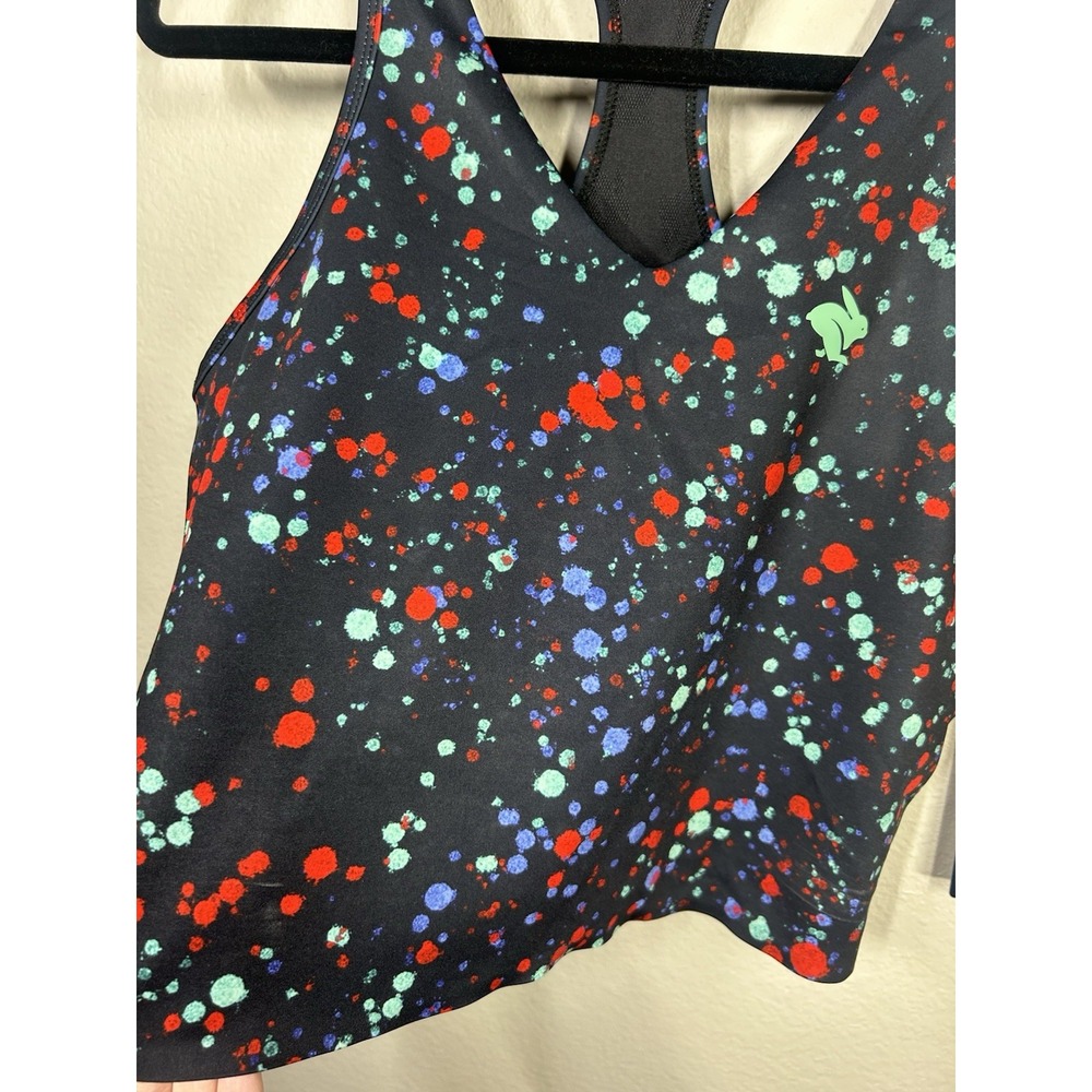 NEW Rabbit Running Go Time Crop Stretch Limo Splatter Women Large Workout Yoga - Picture 13 of 16